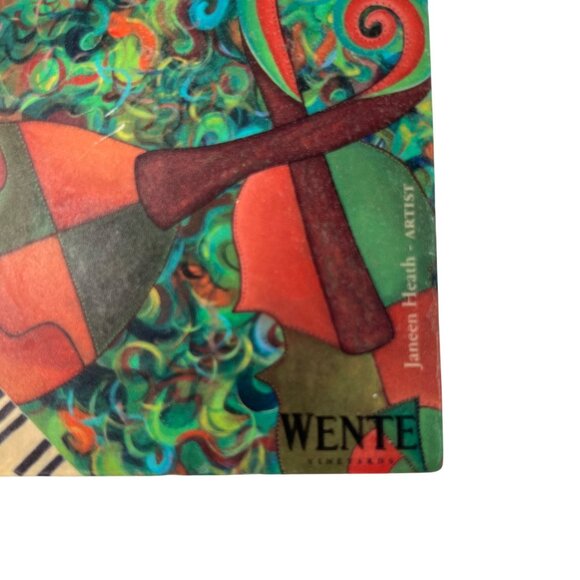 Marble Stone Coasters Set of 2 Wente Vineyards Janeen Heath Art Made in USA - Picture 4 of 9